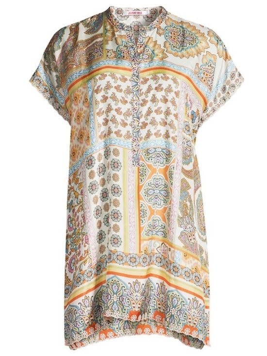 Johnny Was Tops - NWT $285 Johnny Was Margarita Tunic Top 100% Silk Size Small